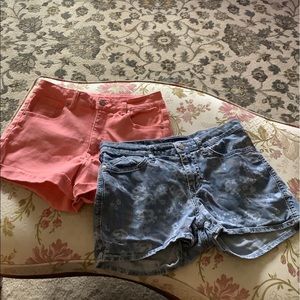 Rock& Republic & No Boundries bundle shorts 2 pair peach high rise & jean